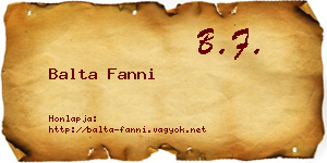 Balta Fanni névjegykártya